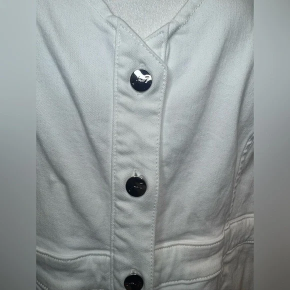 NWT Jen7 by 7 for All Mankind Womens Denim Mini Shirtdress White Size L - Picture 8 of 10
